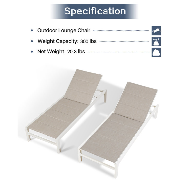 Outdoor chaise lounge 300 best sale lb capacity